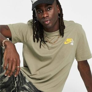 Nike t-shirt with AF1 frog graphic in matte olive